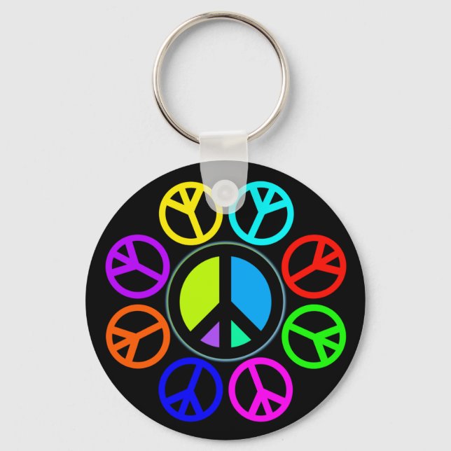 PEACE COLOR WHEEL KEY RING (Front)