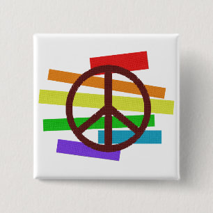 peace colour flag cloth-like 15 cm square badge