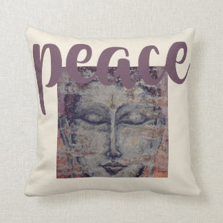 Peace Colourful Buddha Watercolor Art Throw Pillow