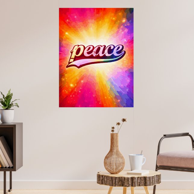 Peace Colourful Typography Inspirational Poster (Living Room 3)