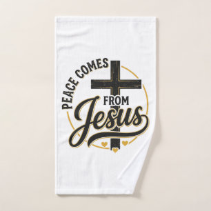 Peace Comes From Jesus Christian Cross Shirt Hand Towel
