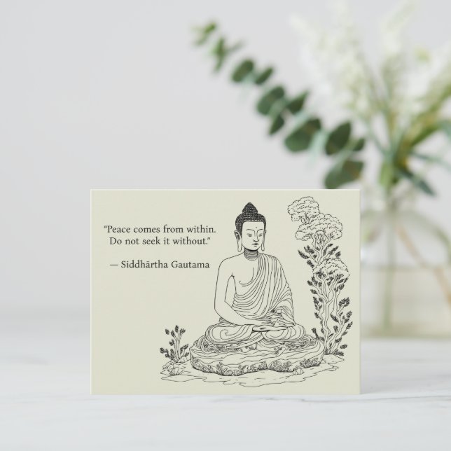 Peace comes from within Buddha  Postcard (Standing Front)