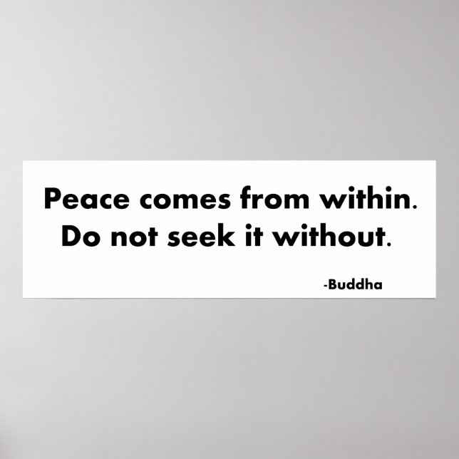 Peace comes from within poster (Front)