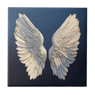 Peace Comfort Timeless Beauty Blue Elegant Angel  Ceramic Tile