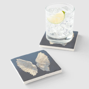 Peace Comfort Timeless Beauty Blue Elegant Angel  Stone Coaster