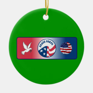 Peace Corps Dove Custom Ceramic Tree Decoration