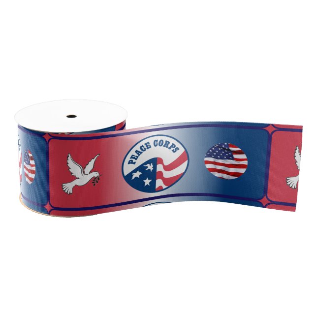 Peace Corps Dove Shield Ribbon Grosgrain Ribbon (Spool)