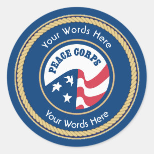 Peace Corps Universal Rope Shield Classic Round Sticker