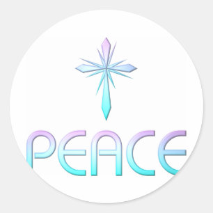 Peace Cross Christian Classic Round Sticker