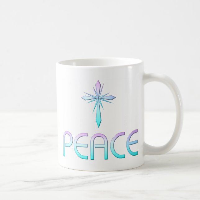 Peace Cross Christian Coffee Mug (Right)