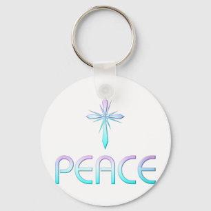 Peace Cross Christian Key Ring