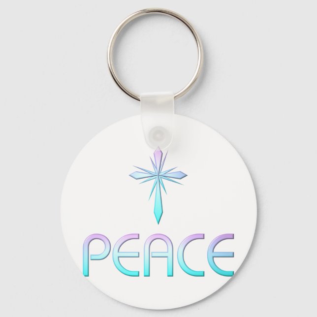 Peace Cross Christian Key Ring (Front)