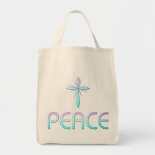 Peace Cross Christian Tote Bag