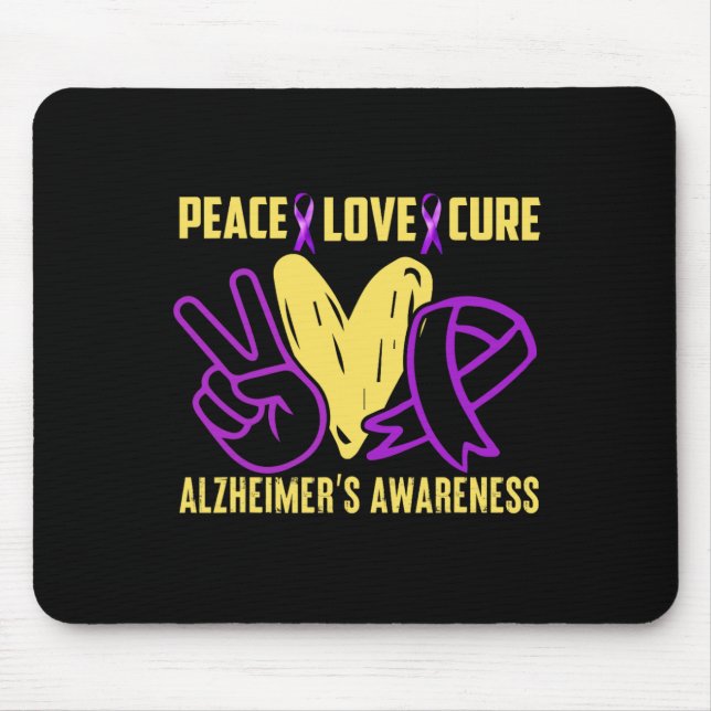 Peace Cure Love Heimerheimer´s Awareness  Mouse Pad (Front)