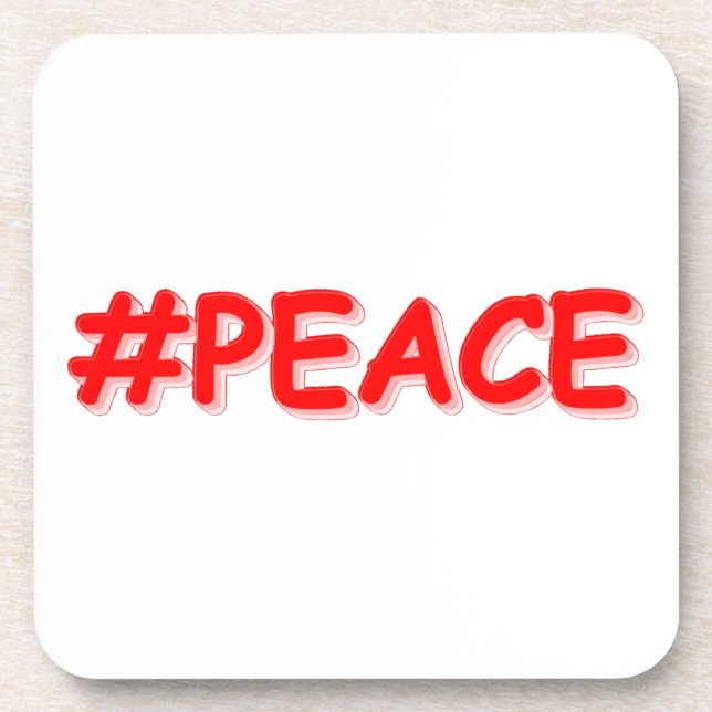 "#PEACE" Cute Design. Buy Now Coaster (Front)