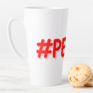 "#PEACE" Cute Design. Buy Now Latte Mug