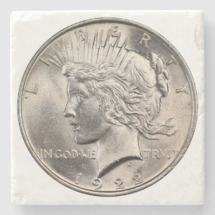 Peace Dollar Stone Coaster