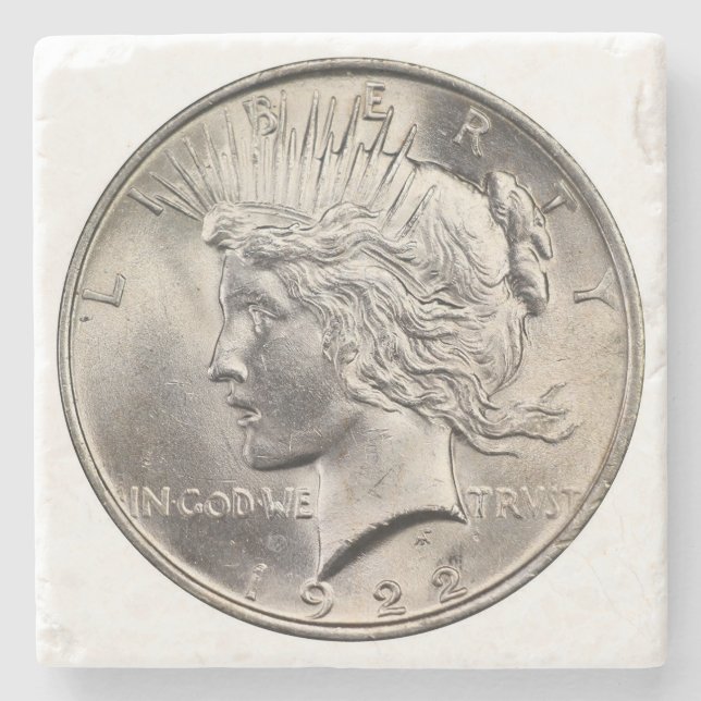 Peace Dollar Stone Coaster (Front)
