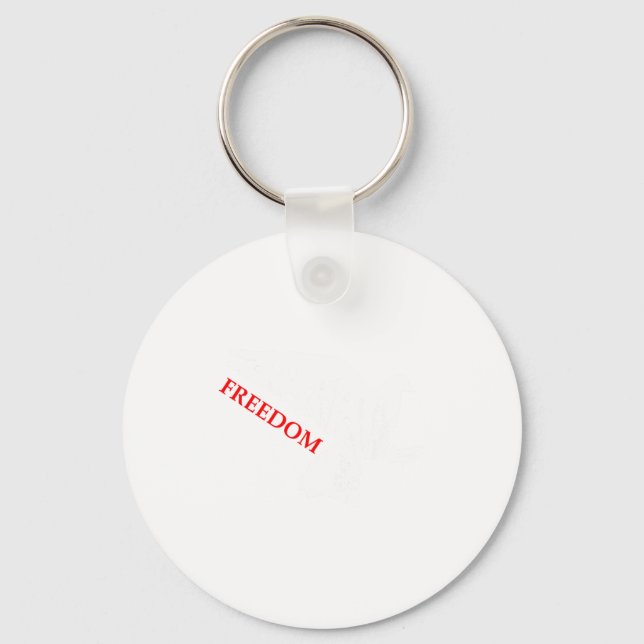 Peace Dom White Dove Says Dom Usa Red Dom Saying  Key Ring (Front)