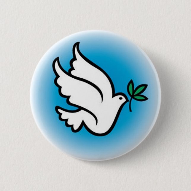 peace dove 6 cm round badge (Front)