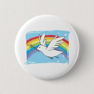 Peace Dove 6 Cm Round Badge