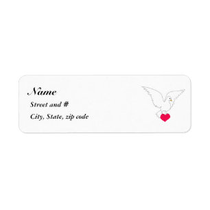 Peace Dove and a Heart Return Address Label