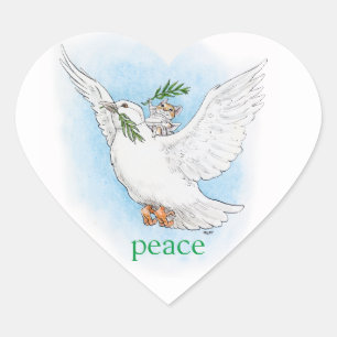 Peace dove and mouse sticker