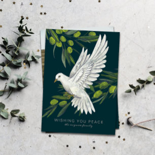 Peace Dove and Olive Branches Holiday Card