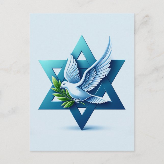 Peace Dove and Star of David  Postcard (Front)