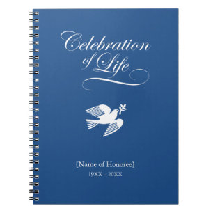 Peace Dove Celebration of Life Memorial Notebook