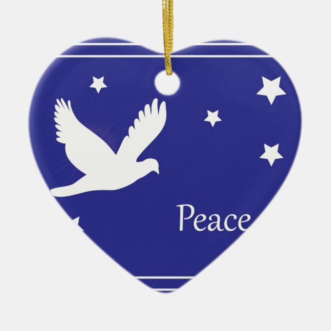 Peace Dove Ceramic Tree Decoration (Front)
