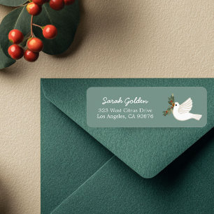 Peace Dove Christmas CUSTOM Mailing Return Address Label