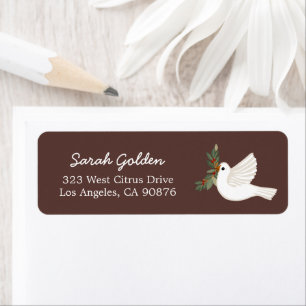 Peace Dove Christmas CUSTOM Mailing Return Address Label