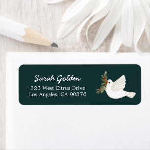 Peace Dove Christmas CUSTOM Mailing Return Address Label
