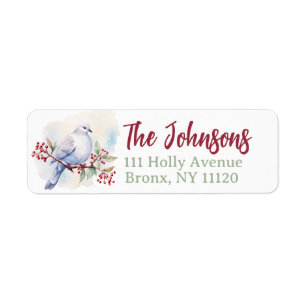 Peace Dove Christmas Return Address Label