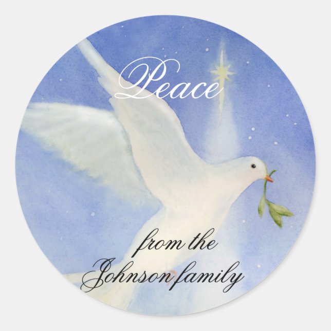 Peace Dove Christmas Stickers (Front)