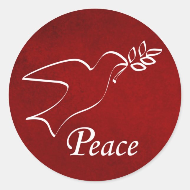 Peace Dove Classic Round Sticker (Front)