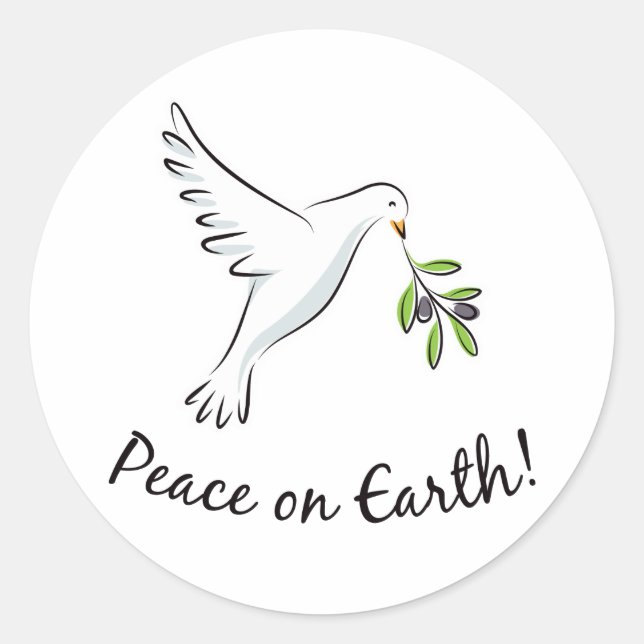 Peace dove classic round sticker (Front)