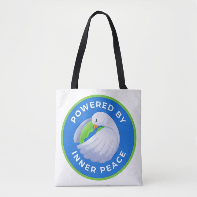 Peace Dove Double-Sided Shoulder Tote Bag (Front)