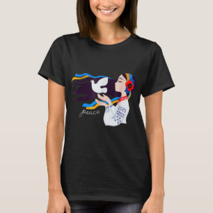 peace dove girl Support Ukraine Stand With Ukraini T-Shirt