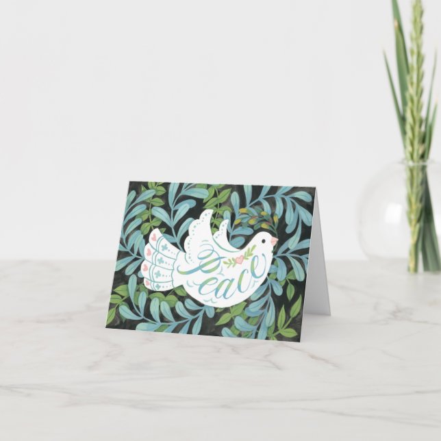 Peace Dove Illustrated Christmas Card (Front)
