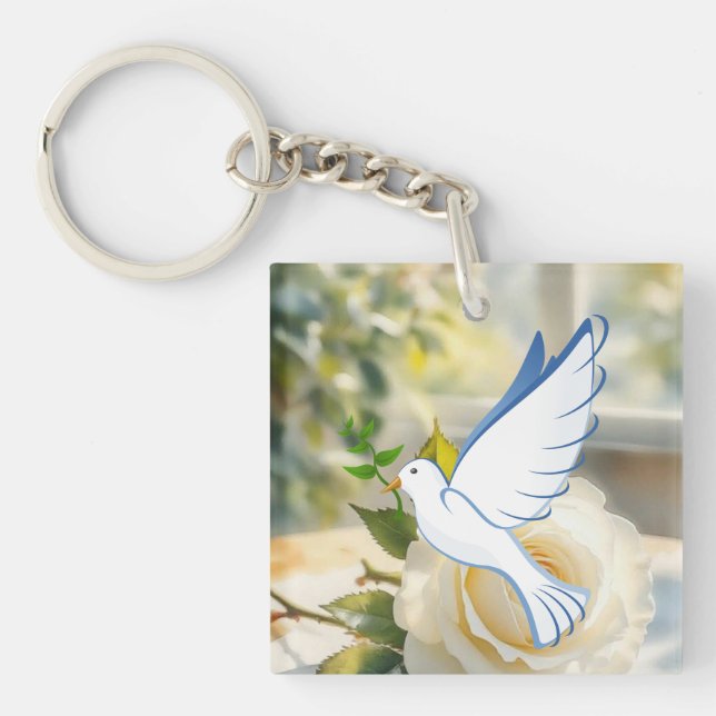 Peace Dove  Key Ring (Front)