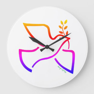 Peace Dove Large Clock