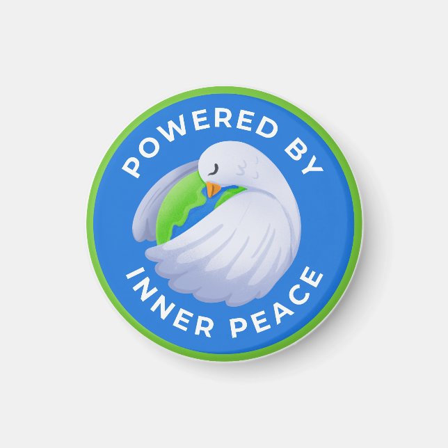 Peace Dove Magnet Powered by Inner Peace (Front)