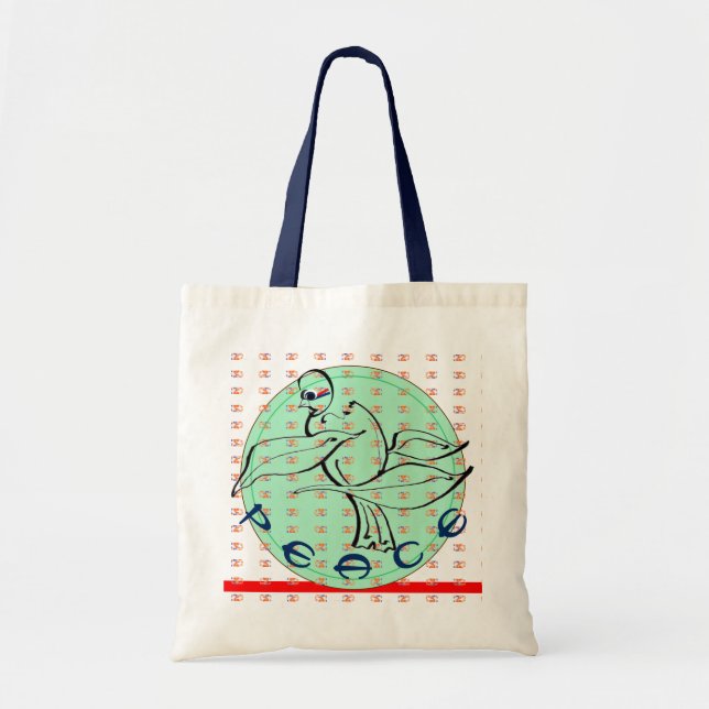 Peace Dove natural tote Bag (Front)
