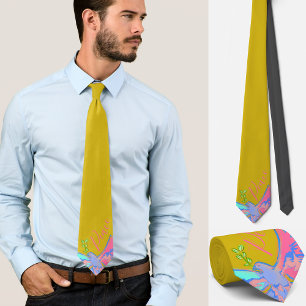 Peace dove, no war yellow tie