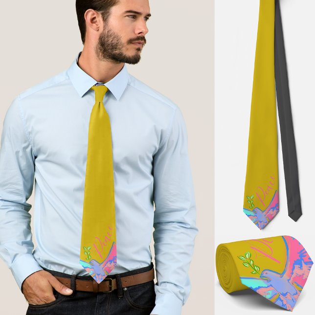 Peace dove, no war yellow tie (Creator Uploaded)