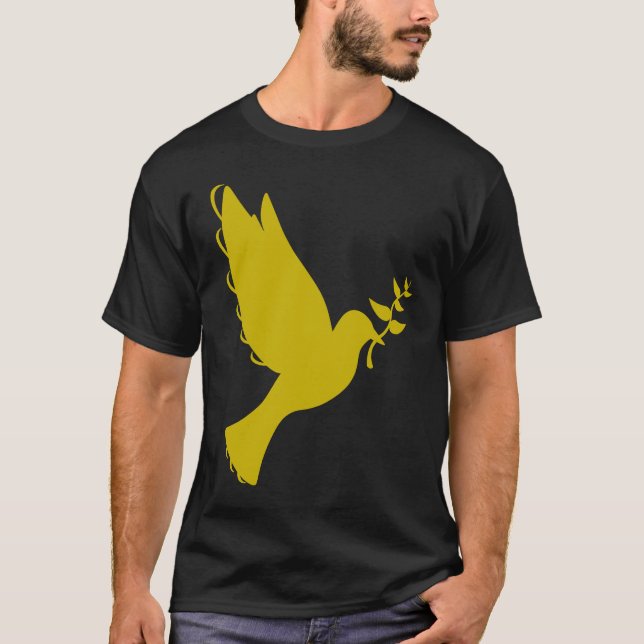Peace Dove Olive Branch  Dove  Bird Hippy T-Shirt (Front)