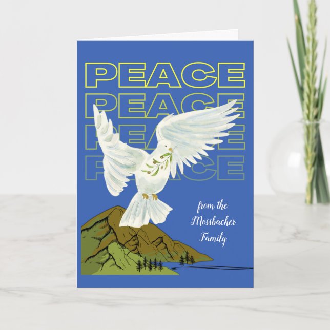 Peace Dove over Mountains and Water Card (Front)