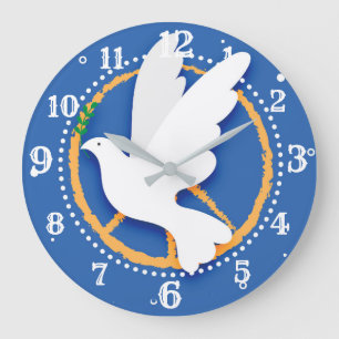 Peace Dove Peace Sign Clock
